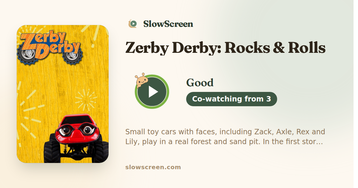 Zerby Derby: Rocks & Rolls | Good, co-watching from age 3